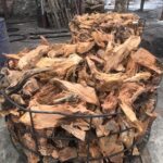 Resinous pine stumps and roots for pine tar production